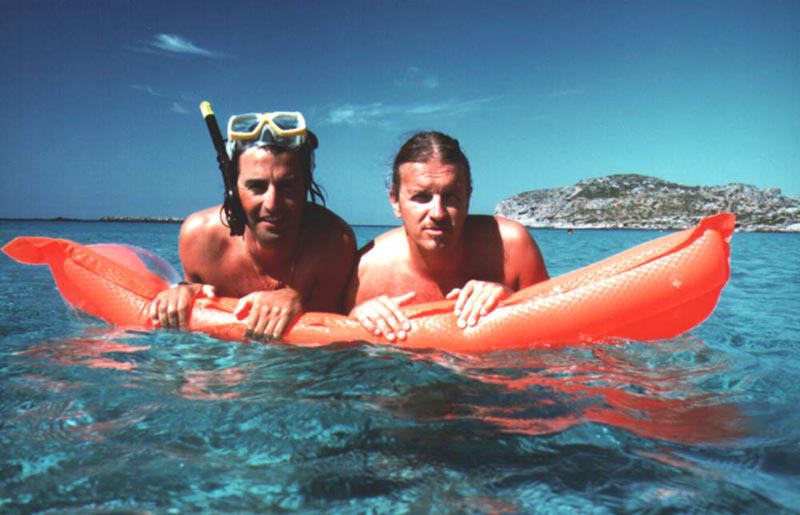 io e Nevio sul materassino